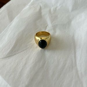 Anthropologie Oval Cocktail Ring Black